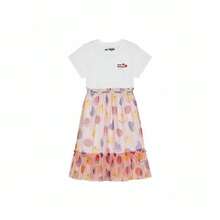 New Balance 女童两件套：水果印花短袖T恤和裙子