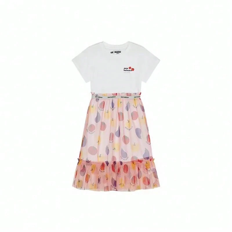 New Balance 女童两件套：水果印花短袖T恤和裙子