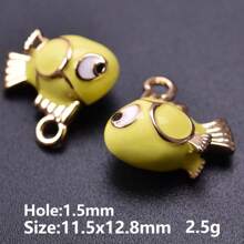 2/4/9pcs Mixed Colorful 3D Alloy Drip Oil Cute Animal, Fruit, Food, Marine Life Series Pendant DIY Necklace, Bracelet, Earring Jewelry Making Accessories