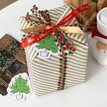 Christmas Gift Wrapping Ribbon, Floral Decor Gift Packaging Ribbon