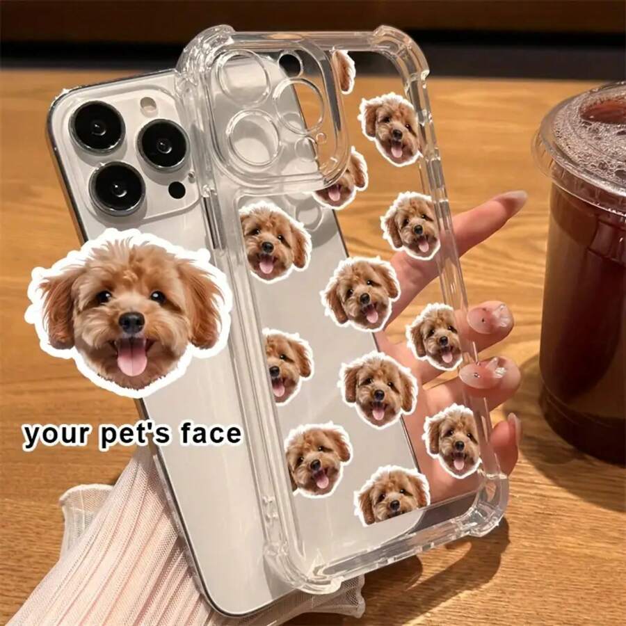 Un diseño de patrón de cabeza de perro lindo con una funda de teléfono transparente y minimalista de moda, que ofrece protección en las cuatro esquinas y función anti-caída, compatible con 17/17 Air/17 Pro/17 Pro Max/ 16/16 Pro/16 Pro/Max/16 Plus/15/15 Pro Max/15 Pro/15 Plus/14/14 Pro/14 Plus/14 Pro Max/13/13 Pro/13 Pro Max/12/12 Pro/12 Pro Max/111111 Pro/11 Pro Max. Funda de teléfono Apple a prueba de golpes, mate, resistente a caídas, lente completamente envuelta, silicona, carcasa dura, soporte magnético, elegante y creativa. - Transparente 117-1-1 - Ver 1