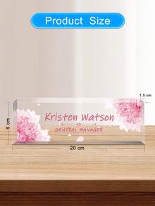1pc Personalized Acrylic Desk Name Plate With Floral Design 21 Styles- Custom Engraved Office Desk Sign For Women And Men - Elegant Clear Acrylic Glass Block - Ideal For Boss, Teacher, Coworker Appreciation Gifts,Personalized Office Decor, Ideal Gift For Bosses, Teachers, Lawyers, Doctors & Colleagues -Personalized Gifts, Holiday Gifts