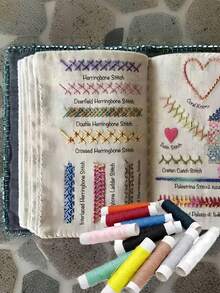 1 pièce Livre pour passionnés de broderie sur lin, guide de broderie avec outils de couture (kit de couture), tutoriel de couture et de broderie, guide de couture pour débutants, crochet, broderie, sac au crochet, sac de couture, tissu de couture, articles de première nécessité, vie domestique, décoration de Noël, Noël, Thanksgiving. - Multicolore - Voir 14