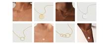 MEVECCO Layered Heart Necklace Pendant Handmade 18k Gold Plated Dainty Gold Choker Arrow Bar Layering Long Necklace For Women - 層圓形十字 - 查看 2