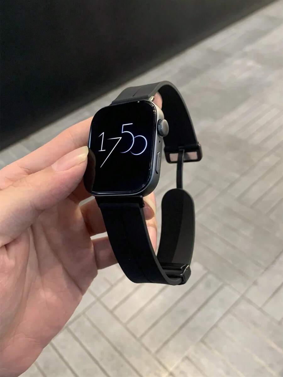 1件男女通用運動透氣矽膠磁吸錶帶，適用於 Watch Smart Band Fit 1/Fit 2/Fit 3/Fit 4/4Pro/Fit 5 手環