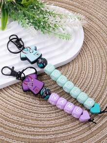 Custom Silicone Letter Keychain, Personalized Keychain, Customized Cute Keychain, Customizable Birthday Gifts, Purse Charms, Key Chain For Women/Men, Kids Keychains, Anniversary, Nurse Clothes Pattern, Bedroom, Versatile, Friends, Family, Students, Mother, Boys, Girls, Unique Gifts - Multicolor - View 4