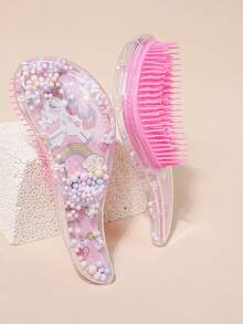 1/3/4/5/6/7/8pcs Detangling Hair Brush Set With Cute Animal Temporary Tattoos,(6.8oz/200ml)Continuous Fine Mist Water Spray Bottle For Hair,Unicorn Cartoon Detangling Brush For Adults & Girls Hair,Teasing Brush Rat Tail Comb Edge Brush For Hairstyling,Salons,Barber(Pink), Home Beauty Women Accessory Gifts, Hair Styling Kit, For Barber Salon Beauty Travel Essentials