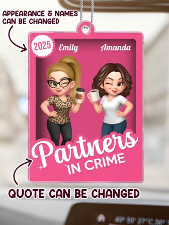 Catygift Custom Bestie Acrylic Car Ornament, Personalized Acrylic Car Hanger, Excellent Gift For Her, Bestie Gift,Elegant Living,Artful Living