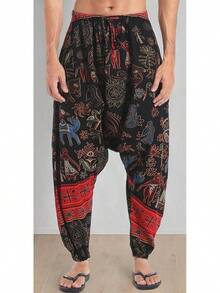 Mens Womens Harem Pants Loose Fit Boho Yoga Hippie  Drop Crotch Trousers-20256688 - 樣式 6 - 查看 3