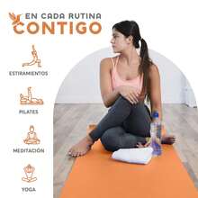 MUUK FITNESS Alfombrilla de Yoga 170 x 70 cm – Grosor 4 mm, Tapete para Yoga, Pilates, Fitness y Ejercicio, Antideslizante, Plegable y Fácil de Transportar, PVC Resistente y a Prueba de Agua, Ideal para Casa, Gimnasio, Parque o Viajes, Diseño Cómodo que Protege Articulaciones, Superficie Estable y Duradera para Relajación, Meditación y Estiramientos, Apta para Principiantes y Expertos. - Naranja - Ver 9