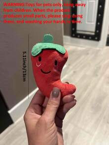 辣椒形寵物發聲玩具寵物吱吱聲玩具辣椒形狗玩玩具狗互動玩具 - 彩色 - 查看 2