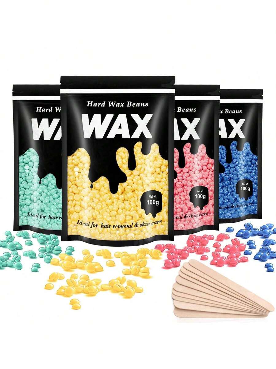 Hard Wax Beads 100G/300 Painless Wax Beans With 5 Applicators Wax Beads Hair Removal For Body Face Bikini Sexy And Hot - Nhiều màu - Xem 1