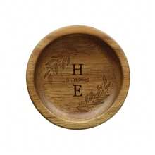 1pc Personalized Custom Ring Tray - Round Walnut Ring Tray, Laser Engraved Name - Suitable For Weddings, Engagement, Valentine's Day, Anniversary, Party, Birthday Gifts - Acacia Wood - View 8