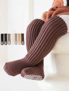 1 Pair Thick Anti-Slip Knee-High Socks For Babies, Autumn/Winter