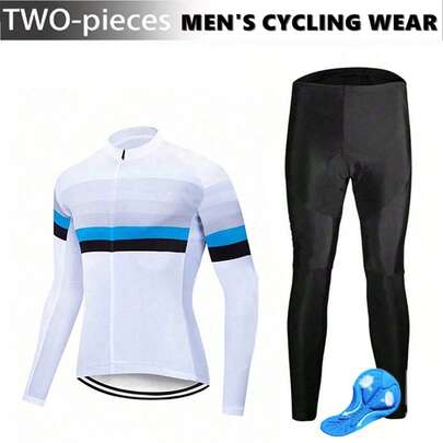 Men's Cycling Outfit Zip-Up Hoodie And Running Sports Suit Bicycle Set