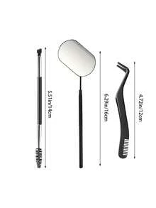 3pcs Eyelash Mirror + Eyelash Brush + Eyelash Curler, Makeup Mirror Eyelash Extension Inspection Tools, Stainless Steel Eyelash Mirror, Anti-Fog Handheld Eyelash Mirror, Convenient Makeup Mirror, Eyelash Tools, Eyelash Brush.,Makeup,Cheap,Room Decor,Vanity,Travel,Bedroom,Makeup Accessories,Mirror,Vanity Mirror,Mini Mirror,Compact Mirror,Mirror Small,Hand Mirror
