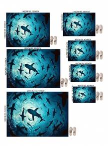 1pc Shark Outline Carpet, Indoor Rug Suitable For Bedroom, Living Room, Patio, Garden, Home Decor, Decorative Carpet, Bedroom Decor, Small Rug, Carpet, Home Decor, Living Room Carpet, Living Room Small Rug, Bedroom Rug, Living Room Home Decor, Outdoor Rug, Washable Carpet Back To School Halloween Decor Entryway Decor Bathroom Kitchen Decor
