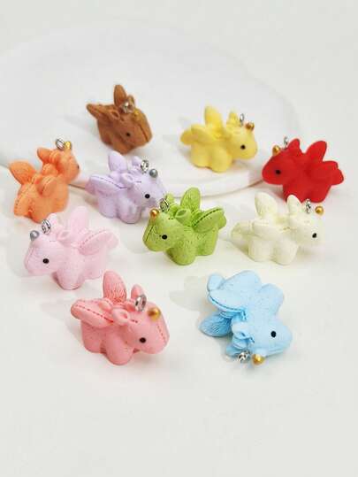 10pcs Cute Colorful Resin Pegasus & Unicorn Pendant, DIY Jewelry Making & Decoration Charms, Suitable For Earrings, Necklaces, Phone Chains, Keychains