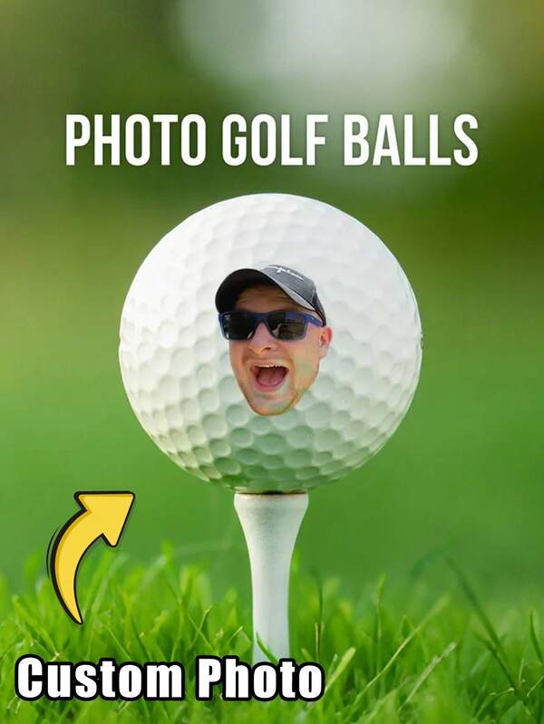 1pc Custom Golf Ball - Personalized Golf Balls With Your Photo | Personalized Golf Balls, Custom Photo Name Golf Balls For Men, Customized Couple Photo Golf Balls, Personalized Face Golf Balls, Customizable Valentine'S Day Gift,Funny Golf Balls For Men, Great Gift For Men And Women Customized, Suitable For Him/Her, Dad, Mom, Friend