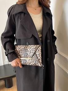 Túi cầm tay họa tiết hoa dung tích lớn thời trang mới, túi xách màu tương phản dành cho nữ - Cà phê - Xem 4