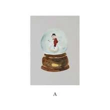 1PC Merry Christmas Crystal Ball Tree Truck Wall Art Poster Nordic Cartoon Minimalist Canvas Painting Home Decoration Living Room Frameless