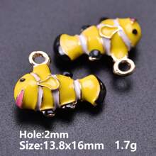 2/4/9pcs Mixed Colorful 3D Alloy Drip Oil Cute Animal, Fruit, Food, Marine Life Series Pendant DIY Necklace, Bracelet, Earring Jewelry Making Accessories