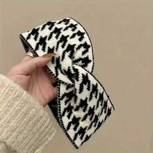 许多女士黑白千鸟格秋冬羊毛发带时尚新款十字宽边针织运动束发带发饰秋季头巾女头巾时尚头巾运动吸汗带秋季头带度假装女 - 彩色 - 查看 16