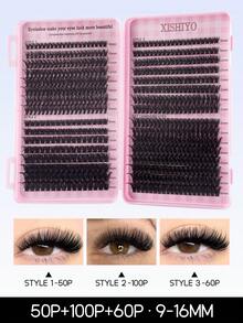 28Rows/640/624/608Pcs Lash Cluster Individual Eyelashes Book Large Capacity 9-16mm Mixed Length Cluster Eyelashes For Beginner DIY At Home Eyelashes Extensions Set Halloween Decoration Christmas Gifts Holiday Essential,640/448/576/570/544/560/240/184/120pcs - 彩色 - 查看 12