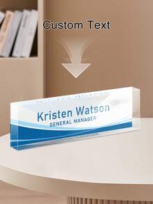 1pc Personalized Acrylic Desk Name Plate With Floral Design 21 Styles- Custom Engraved Office Desk Sign For Women And Men - Elegant Clear Acrylic Glass Block - Ideal For Boss, Teacher, Coworker Appreciation Gifts,Personalized Office Decor, Ideal Gift For Bosses, Teachers, Lawyers, Doctors & Colleagues -Personalized Gifts, Holiday Gifts