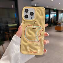 Funda impresa compatible con phone 17, 16, 15 Pro Max, 14, 14 Plus, 13 Pro, 12 Pro y 11 Pro. Detalles exquisitos, estética adorable, materiales de primera calidad, textura suave con diseño de meteorito. Ideal para uso diario. - Amarillo - Ver 4