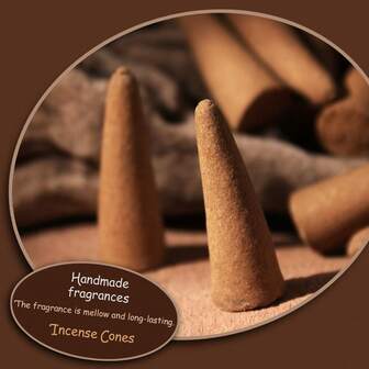 10 conos de incienso de sándalo y vainilla hechos a mano, para purificación de energía negativa y limpieza de espacios, aromaterapia para el hogar u oficina, spa, relajación, meditación, yoga, purificación del hogar, tarot, ambiente.