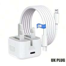 20W 快充适配器套装 [英国墙式充电器 + 1米/2米 Type-C 转 Lightning 数据线] 兼容 14 Pro Max/13/12/11/Xr/Xs Max/8/7/iPod 适配器充电套装 - 英規插(220-240V) - 查看 11