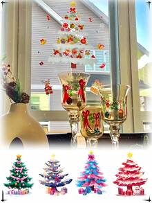 Christmas Decorations, Static Cling Christmas Tree, Snowman, Snowflake Glass Window Stickers For Mall Display Wall Stickers Room Decor Wall Sticker Wall Decor Home Decor Christmas Decorations Home