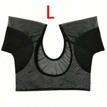 1 Solid Color Underarm Sweat Pad Vest, Washable And Reusable Mesh Breathable Quick Drying Anti Sweat Short Sleeved Women(L) Summer Cooling,Beach,Travel