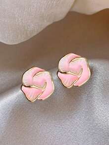 1 对简约优雅的山茶花耳环，适合女性日常和假日佩戴 - 花朵 - 查看 13