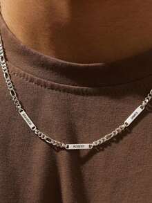 男士名字项链，送给爸爸的个性化礼物，父亲节珠宝，爸爸名字项链，男士名字项链，旅行收纳包 - 銀色 - 查看 4