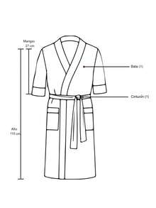 Home Elephant Grey Robe With 3D Turtle Shell Pattern, Soft And Super Absorbent - Dark Grey - View 5