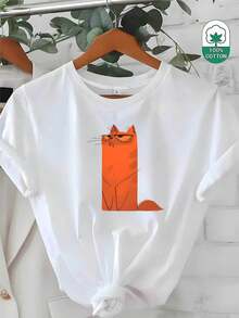 Y2K Hip-Hop Printed T-Shirt (220g Pure Cotton T-Shirt) Made Of 100% Pure Cotton Fabric - Street Style Unisex Round Neck Breathable Short Sleeved T-Shirt, Retro Casual Versatile And Fashionable Summer Men's Daily Wear T-Shirt - 白色36 - 查看 1
