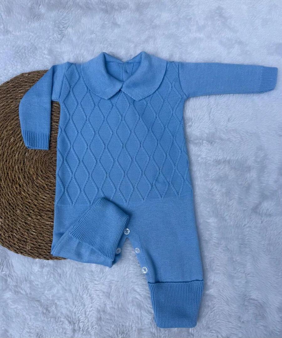 Baby Romper For Newborn Layette - Baby Blue - View 1