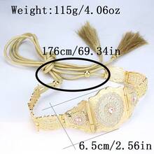 1piece Chic Morocco Caftan Belt Rope Tassels Chain For Women Gold Color Hollow Arabesquitic Arabic Bridal Robe Belt Summer, School Fall, Autumn, Halloween - Metal Belt Accessories - View 11