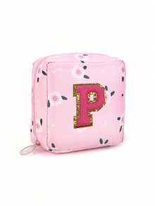 卫生巾收纳袋，便携式化妆口红包，化妆口红包，大容量防水卡通设计，零钱包，女生现金包，防水布用于存放卫生巾和护垫，学校用品旅行必需品化妆包 - 彩色 - 查看 29