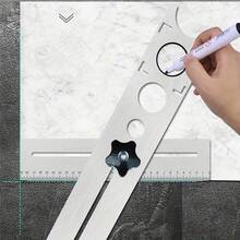 1pc Adjustable Tile Locator, Wall Marking Position Ruler, Ceramic Hole Cutter, Tile Drill Bit, Marble Hole Opener, Construction Tool - 1 PCS - View 5