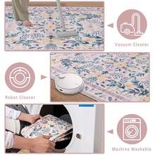 Carpet 140 X 200 Cm, Machine Washable And Easy To Clean, Retro Carpet With Subtle Elegance Pattern, Rectangular Design, Suitable For Bedroom, Living Room And Dining Room, Colors: Orange, Golden Gray, Beige, Green, Short Pile Carpet Made Of Artificial Cashmere, Foldable And Non-Slip, Carpet Anti-Slip Stickers.