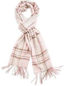 Soft Luxurious Classic Cashmere Feel Winter Scarf With Box, Cozy Warm Scarf - 粉紅棕色格子禮物 - 查看 4