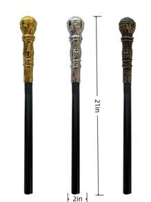 1 件万圣节成人角色扮演道具国王权杖巫师女巫法老魔杖权杖塑料表演权杖道具，手工吹制塑料工艺品（DIY 组装拼图玩具）万圣节