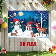 2D Flat Background Banner, Cozy Christmas Snowy Landscape Decor Pattern Background Cloth, Party Decoration Banner, Suitable For Photography Backdrop, Self-Portrait Wall Decor, Indoor And Outdoor Celebration - Ideal Gift