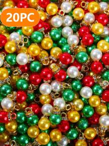 20/50 件圣诞水钻吊坠珠，圣诞节多色亚克力饰品，用于珠宝制作、耳环项链手链 DIY 珠宝制作工艺用品配件、圣诞礼物 - 聖誕節ABS仿珍珠吊墜 - 查看 11