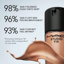 MAC M.A.C Studio Fix Fluid SPF 15 24小时哑光粉底液 + 控油，蕴含80%滋养精华，SPF15防晒 - NC12 - 查看 4