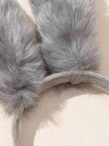 1pc Sexy Bunny Ear Headband, Cosplay Accessory For Halloween Party - Grey - View 4
