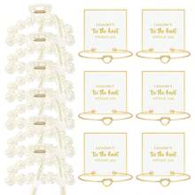 DEEKA 12 Pcs Bridesmaid Proposal Gifts, Pearl Hair Claw Clips & Bridesmaid Knot Bracelet Bachelorette Party Wedding Favors Bridal Party Present Hair Accessories Women(Gold Bracelets)Valentine's Day DFOJ - 金手鐲 - 查看 2